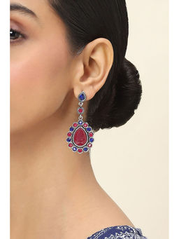 Rangriti - Women Pink-Blue Alloy Drop and Danglers