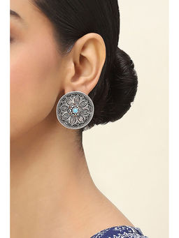 Rangriti - Women Turquoise Alloy Stud Earrings