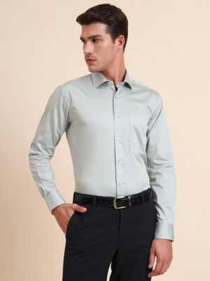 Pista Green Formal Shirt With White Detailing main image 1