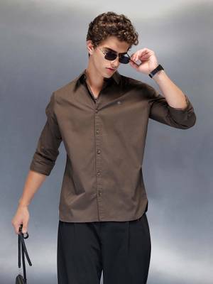 WROGN Men's Casual Slim Fit Shirt - Brown - Image 1