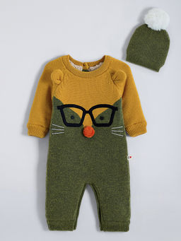 Hopscotch - 3D Ear Applique Romper with Beanie