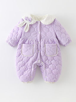 Hopscotch - Bow Applique Ruffled Romper