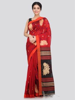 PinkLoom - Women's Cotton Silk Saree With Unstitched Blouse Piece