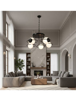 DecorativeRay - Black Globe Multi-Light Modern Ambient Decorative Chandelier Hanging Light