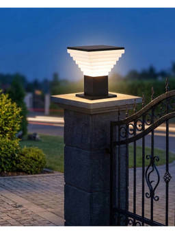 DecorativeRay - White Square Layered Led Weatherproof Warm Outdoor Gate Light