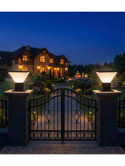 DecorativeRay - White Square Layered Led Weatherproof Warm Outdoor Gate Lights (Pack Of 2)