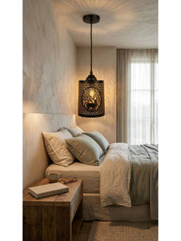 DecorativeRay - Black Forest Deer Cutwork Shadow Effect Warm Ambient Kids Room Pendant Hanging Light