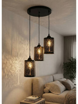 DecorativeRay - Black Tree Pattern Shadow Effect Warm Ambient Pendant Hanging Light