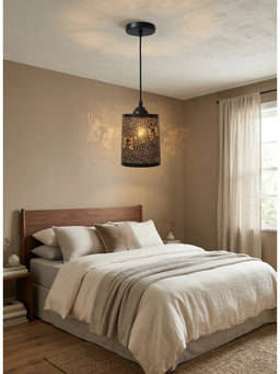DecorativeRay - Black Butterfly Cutwork Perforated Shadow Effect Warm Ambient Pendant Hanging Light