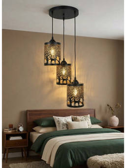 DecorativeRay - Black Tree Deer Cutwork Shadow Effect Warm Ambient Decorative Pendant Hanging Light