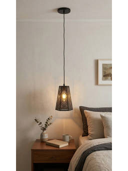 DecorativeRay - Black Geometric Pattern Minimal Warm Ambient Decorative Pendant Hanging Light