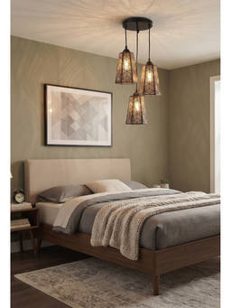 DecorativeRay - Black Geometric Pattern Shadow Effect Warm Ambient Decorative Pendant Hanging Light