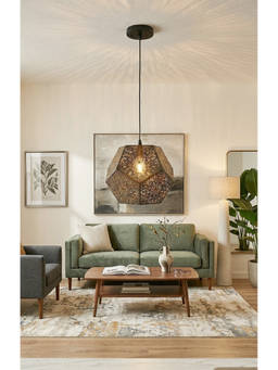 DecorativeRay - Black Geometric Perforated Luxury Shadow Effect Warm Ambient Pendant Hanging Light