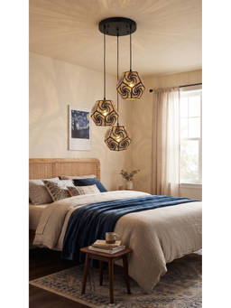 DecorativeRay - Black Spiral Pattern Shadow Effect Warm Ambient Pendant Hanging Light