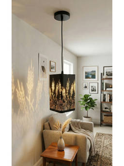 DecorativeRay - Black Wheat Pattern Cutwork Warm Ambient Decorative Pendant Hanging Light