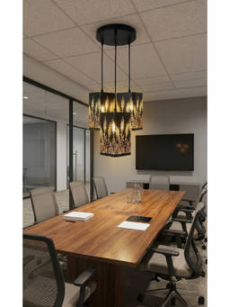 DecorativeRay - Black Wheat Pattern Cutwork Warm Ambient Decorative Pendant Hanging Light