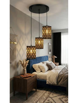 DecorativeRay - Black Geometric Cutwork Modern Warm Ambient Decorative Pendant Hanging Light