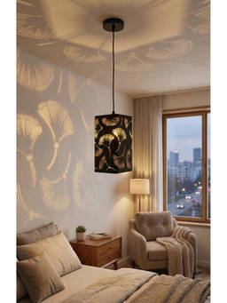 DecorativeRay - Black Rectangular Cutwork Pattern Warm Ambient Pendant Hanging Light
