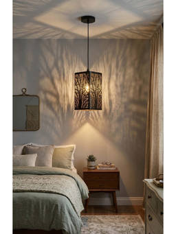 DecorativeRay - Black Tree Branch Cutwork Shadow Effect Warm Ambient Decorative Pendant Hanging Light