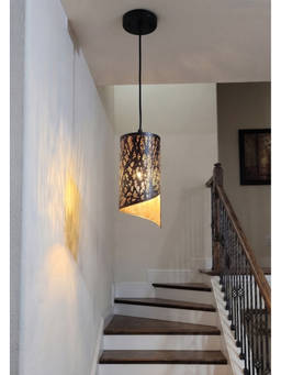 DecorativeRay - Black Gold Inner Perforated Luxury Shadow Effect Warm Ambient Pendant Hanging Light