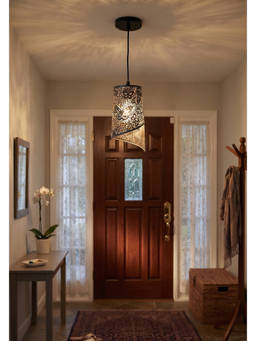 DecorativeRay - Black Butterfly Floral Cutwork Shadow Effect Warm Ambient Pendant Hanging Light