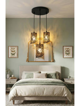 DecorativeRay - Black Butterfly Floral Cutwork Shadow Effect Warm Ambient Pendant Hanging Light