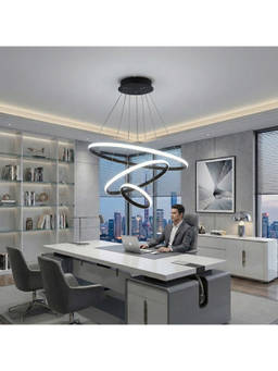 DecorativeRay - Black Modern Multi Ring Led Luxury Ambient Chandelier Hanging Light