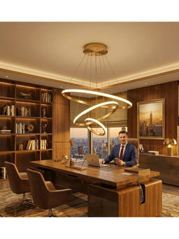DecorativeRay - Gold Modern Multi Ring Led Luxury Ambient Chandelier Hanging Light