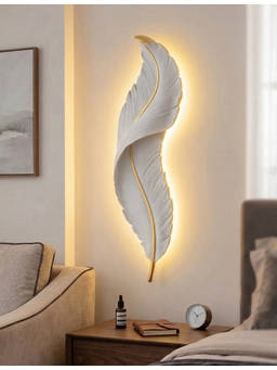 DecorativeRay - White Feather Design Led Luxury Ambient Wall Light