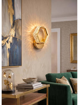 DecorativeRay - Gold Hexagonal Crystal Led Luxury Ambient Wall Light