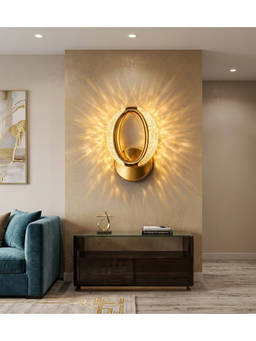 DecorativeRay - Gold Crystal Oval Led Luxury Ambient Decorative Wall Light