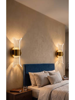 DecorativeRay - White Dual Panel Pattern Led Luxury Ambient Decorative Wall Lights (Pack Of 2)
