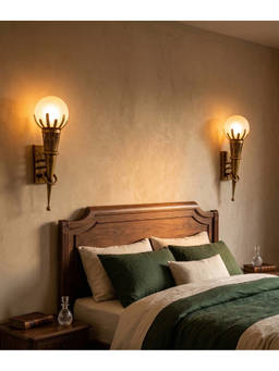 DecorativeRay - Gold Torch Style Vintage Warm Ambient Decorative Wall Lights (Pack Of 2)