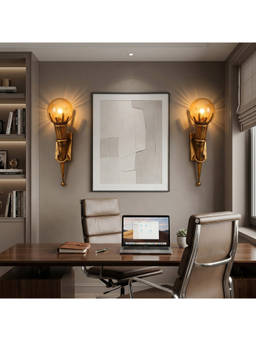 DecorativeRay - Gold Torch Style Vintage Luxury Warm Ambient Wall Lights (Pack Of 2)
