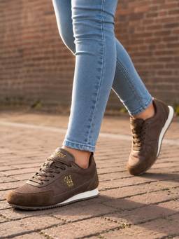 U.S. POLO ASSN. - Women Zairan Brown Light Weight Sneakers With Monogram Print