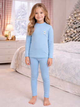 Little Surprise Box - Blue Kelly Upper & Lower Body Thermal Winter Warmers (Set of 2)