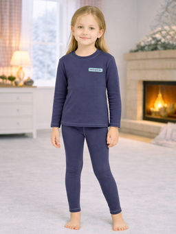 Little Surprise Box - Lsb Navy Upper & Lower Body Thermal Winter Warmers (Set of 2)