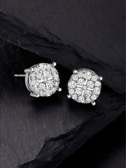 Peora - Silver Plated Cz Studded Stud Earrings Regular Daily Wear & Girls