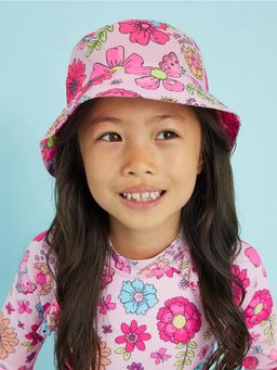 Accessorize London - Kids Girls Floral Print Bucket Hat - Pink