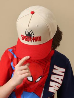 Kidsville - Official Marvel Comic Spiderman Cap For Kids Boys - Off White