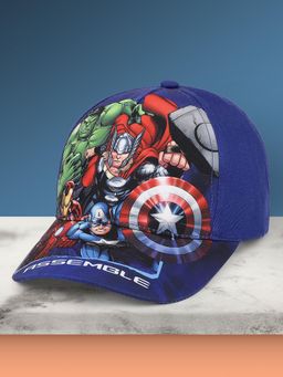 Kidsville - Official Marvel Comic Avengers Printed Cap For Boys - Blue