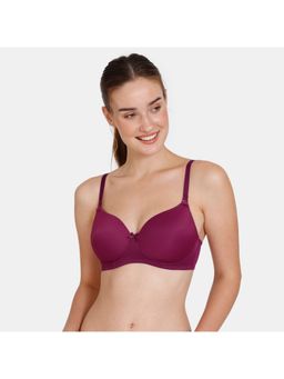 Zivame - Padded Non Wired 3-4Th Coverage T-Shirt Bra - Dark Purple