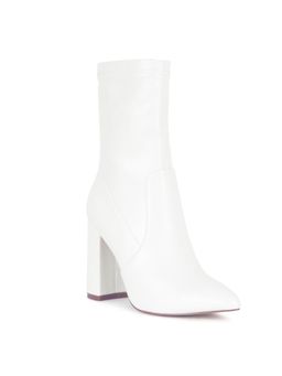 London Rag - High Block Heeled Boot In White