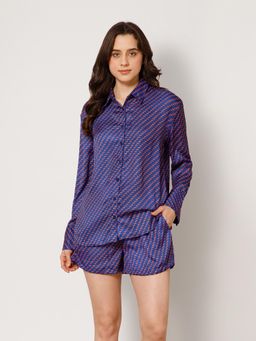 Drape In Vogue - Printed Shirt and Shorts