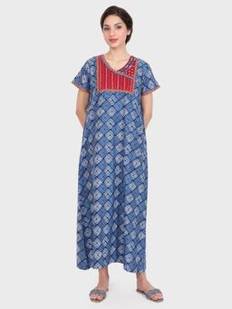 evolove - Blue Vibrant Bliss Cotton Nighty