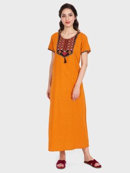 evolove - Mustard Vibrant Bliss Cotton Nighty
