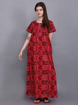 evolove - Red Vibrant Bliss Cotton Nighty