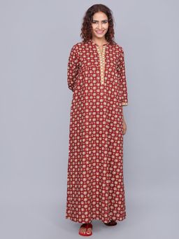 evolove - Brown Vibrant Bliss Cotton Nighty