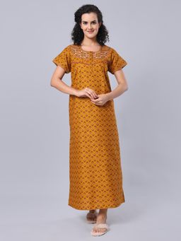 evolove - Mustard Vibrant Bliss Cotton Nighty