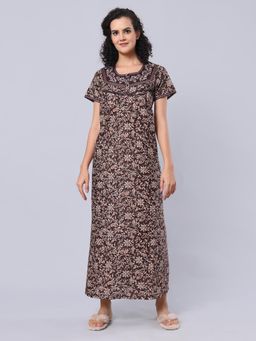 evolove - Brown Vibrant Bliss Cotton Nighty